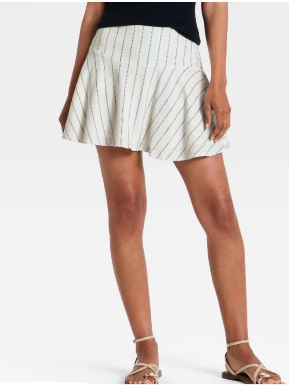 Universal Thread White Pinstripe Circle Skirt